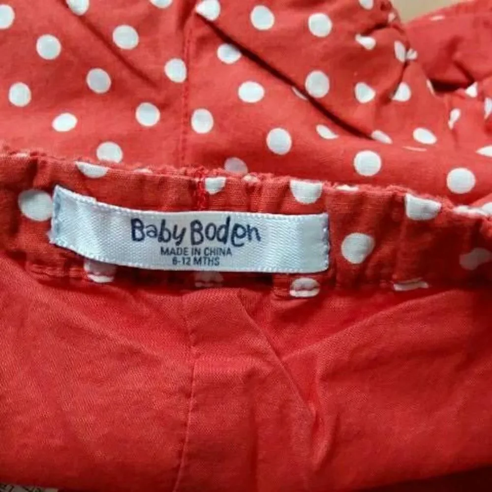 BABY BODEN 6-12M Red Polka Dot Pull On Shorts 6m 12m